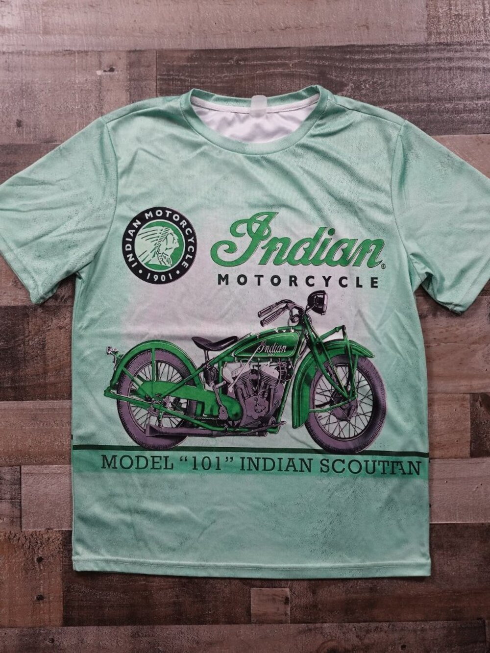 Indian Motorcycle Model 101 Scout T-Shirt Men’s Large Green Graphic Biker